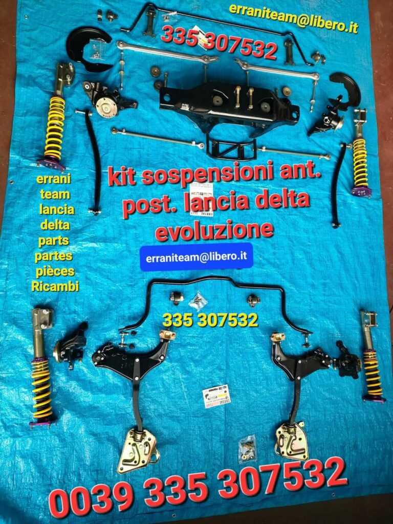 Kit sospensioni ant e post lancia delta integrale evoluzione ( bracci culla trapezi fuselli mozzi ammortizzatori)