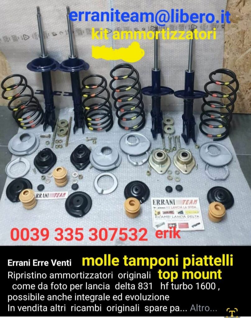 Kit ammortizzatori molle top mount antivibrazione originali anteriori e posteriori lancia delta hf turbo 1600